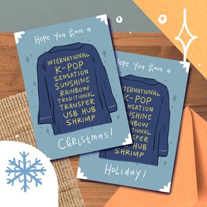Tarjeta con meme de Bangtan "International Kpop", vacaciones navideñas, concentrador USB de transferencia tradicional arcoíris Sensation Sunshine, bata de regalo de camarón Yoongi