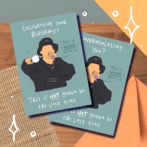 Cartão "Never Gonna Be" do Jungkook Minimalista, Meme Parabéns de aniversário Grad PTD Permissão para dançar Concerto