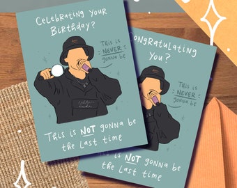 Jungkook "Never Gonna Be" Card Minimalist, Meme Birthday Congratulations Grad PTD Permission to Dance Concert