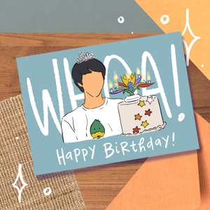 Jin "Whoa" Candles Meme kaart/afdruk, verjaardag, gefeliciteerd, vriend