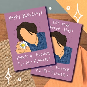 Jungkook "Fiore" Card, Meme Minimalista Divertente Compleanno Amore Congratulazioni Laurea Speciale Amicizia Grazie