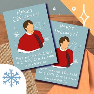 "Jin ""Rapper"" Feiertagskarte, Weihnachten Chanukka Kwanzaa Meme Druck Seokjin."