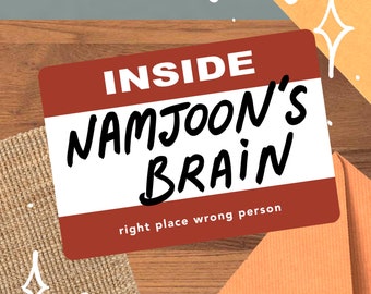 RM "LOST!" Sticker, Inside Namjoon's Brain Music Video, Right Place Wrong Person, Army Decor