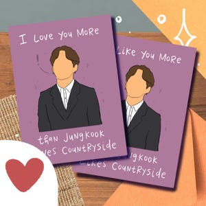 Jungkook "Countryside" Card, biglietto divertente con meme d'amore per San Valentino
