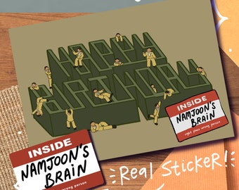 RM "Lost" MV Card/Print, Birthday Grad Congrats Love Music Video Art Decoration Inside Namjoon's Brain Right Place Wrong Person Sticker