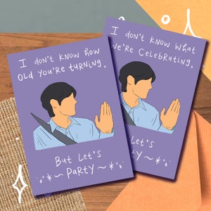Carte/impression Jin covoiturage karaoké minimaliste, anniversaire ou journée spéciale Seokjin