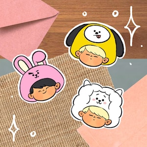 Suga Jin in Costume Stickers Cute Funny