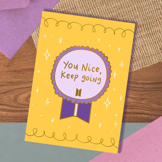 Jimin "You Nice, Keep Going" Card/Print, Ribbon