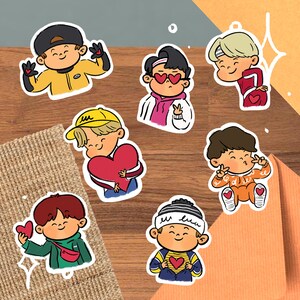 Go Go Heart Stickers Cute Funny Bangtan