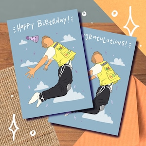 Jin « Flying » Run BTS Meme Card/Print, Jump, Anniversaire, Remise des diplômes, Félicitations, Seokjin