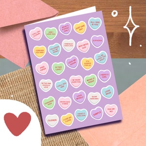 Bangtan songtekst Valentijnsdag kaart Candy Hearts, Love Meme Galentine grappige kaart RM Jin Suga J-Hope Jimin Jungkook Taehyung Namjoon Yoongi Art