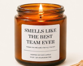 Personalized Team Gift Candle, Bulk Corporate Thank You Gift