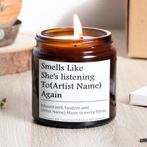 &quot;Personalisierte &quot;&quot;Riecht wie sie ist&quot;&quot; Soja-Kerze, Musik-Liebhaber-Geschenk.&quot;