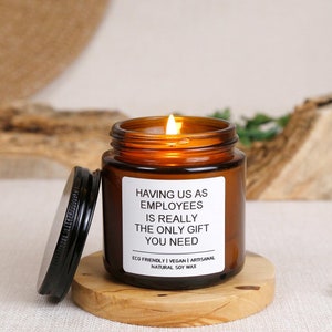 Having Us As Employees Is Really The Only Scented Soy Candle, Funny Gift for Boss, Gift from Employee for Boss, Office Party Gift, Gag Gift