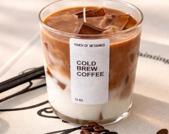 Iced Coffee Candle Soy, Coffee Scented, 12 oz