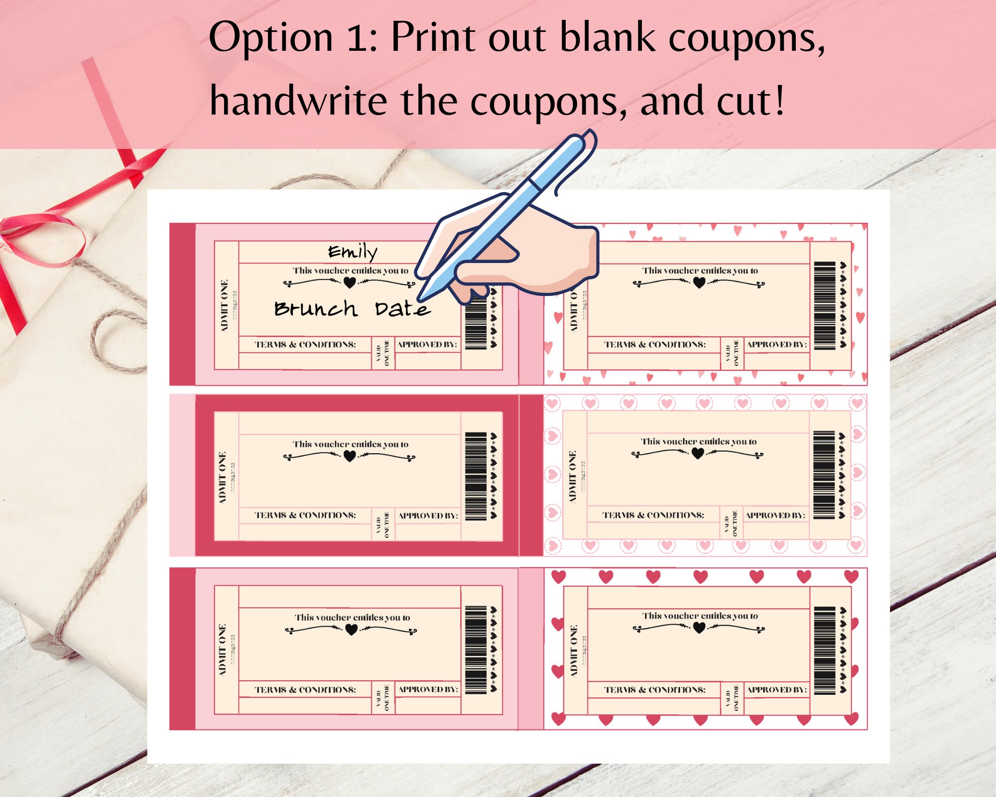 EDITABLE Love Coupon Book Printable Coupons for Her for - Etsy