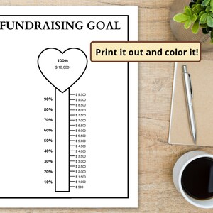 Fundraising Goal Tracker Printable | Donation Goal Tracker | Fillable ...