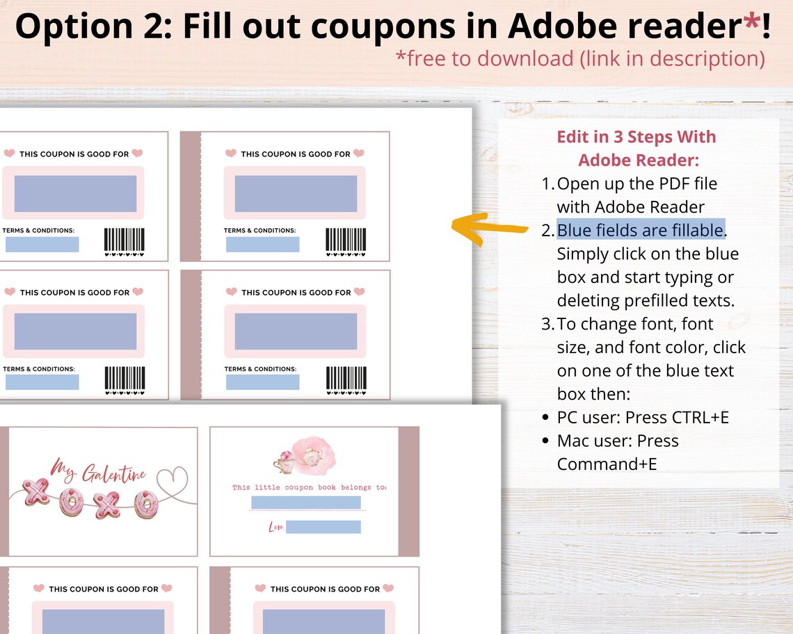 Fillable Galentine's Coupon Book Little Coupon Book for Etsy