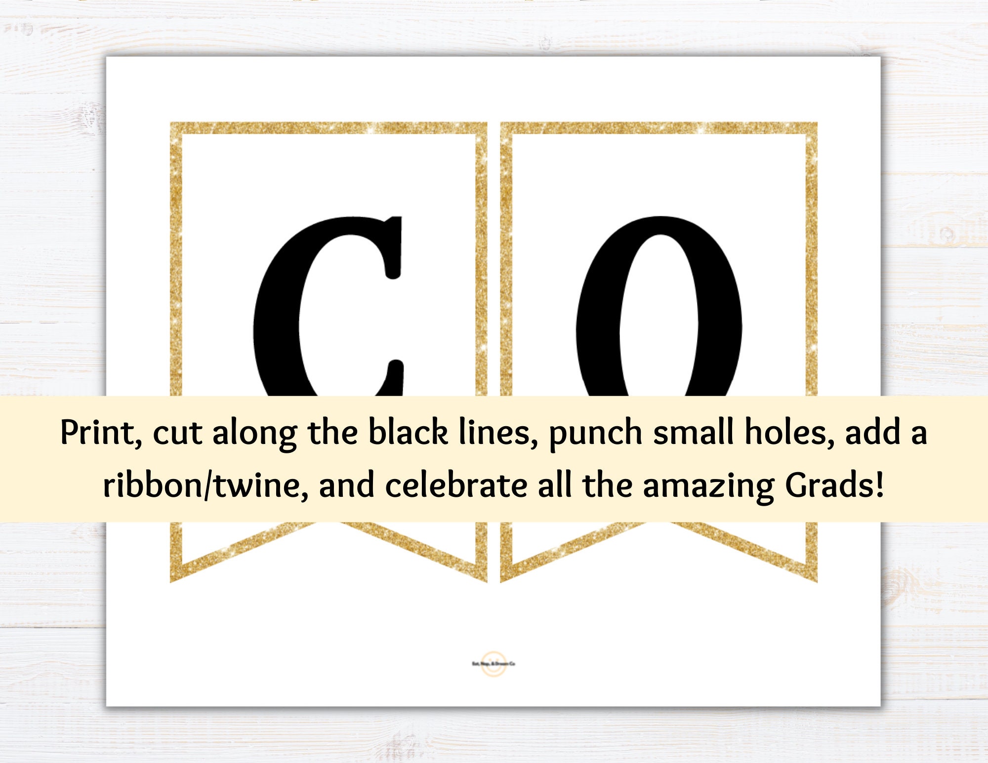 Congrats Grad Banner Printable Congrats Banner Blue Gold Graduation ...
