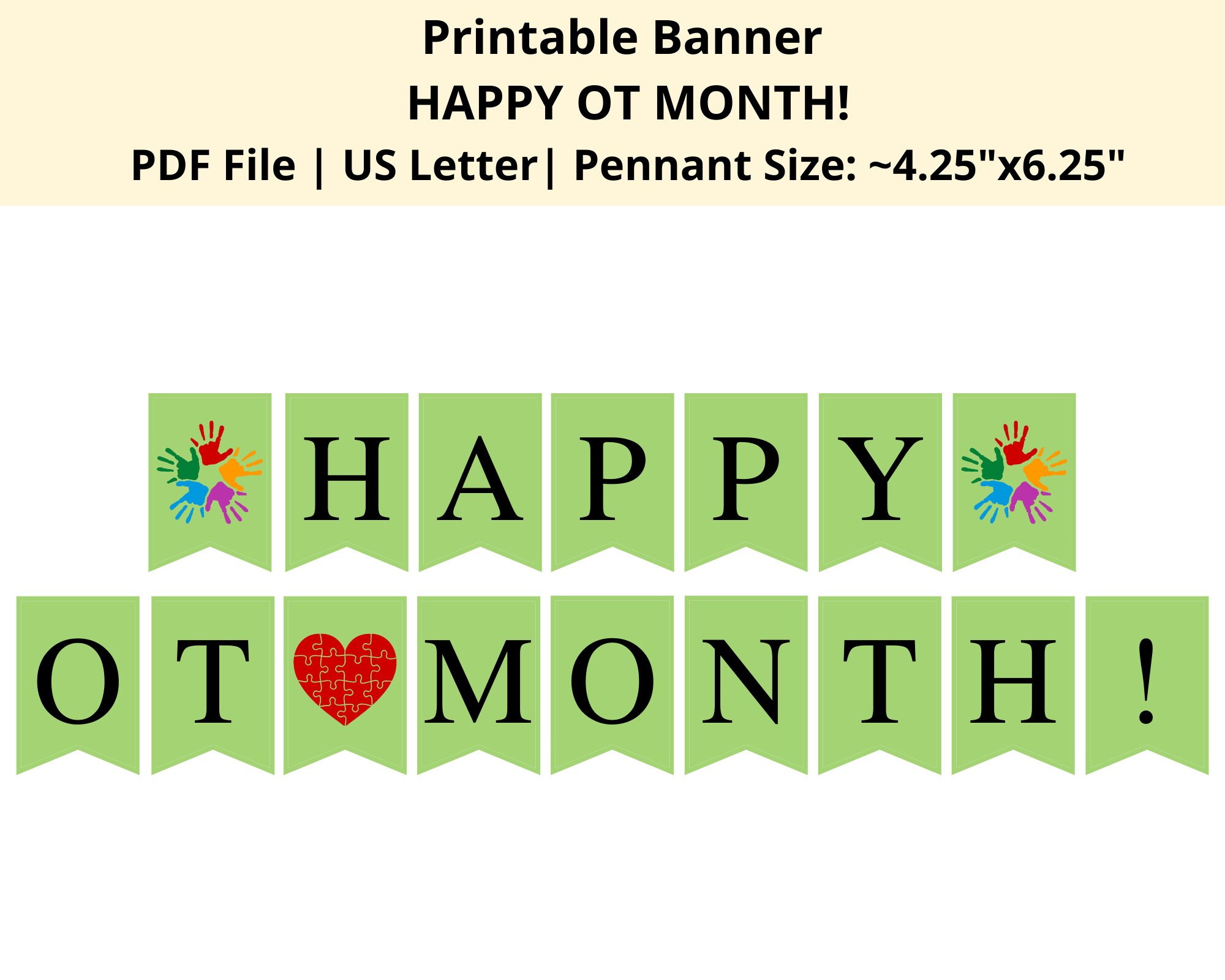 Happy OT Month Printable Banner Happy Occupational Therapy Month Banner