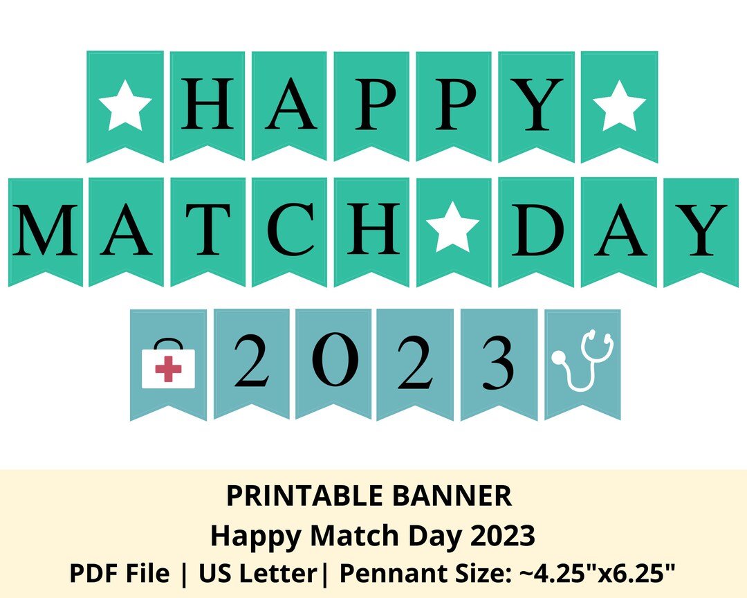 2023 Happy Match Day Printable Banner Residency Match Day Etsy