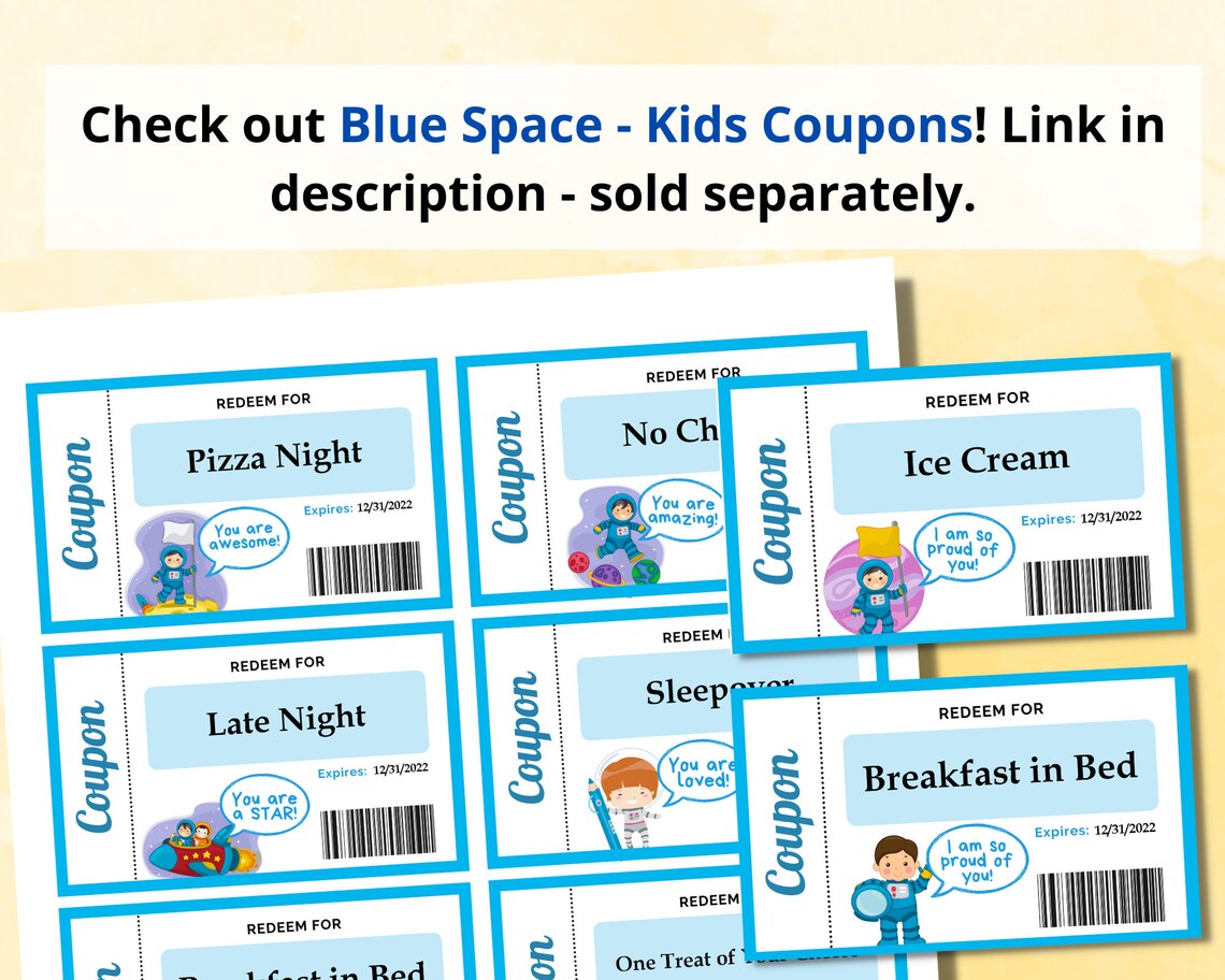 Editable Kids Coupons Printable Kids Reward Cards Animal - Etsy