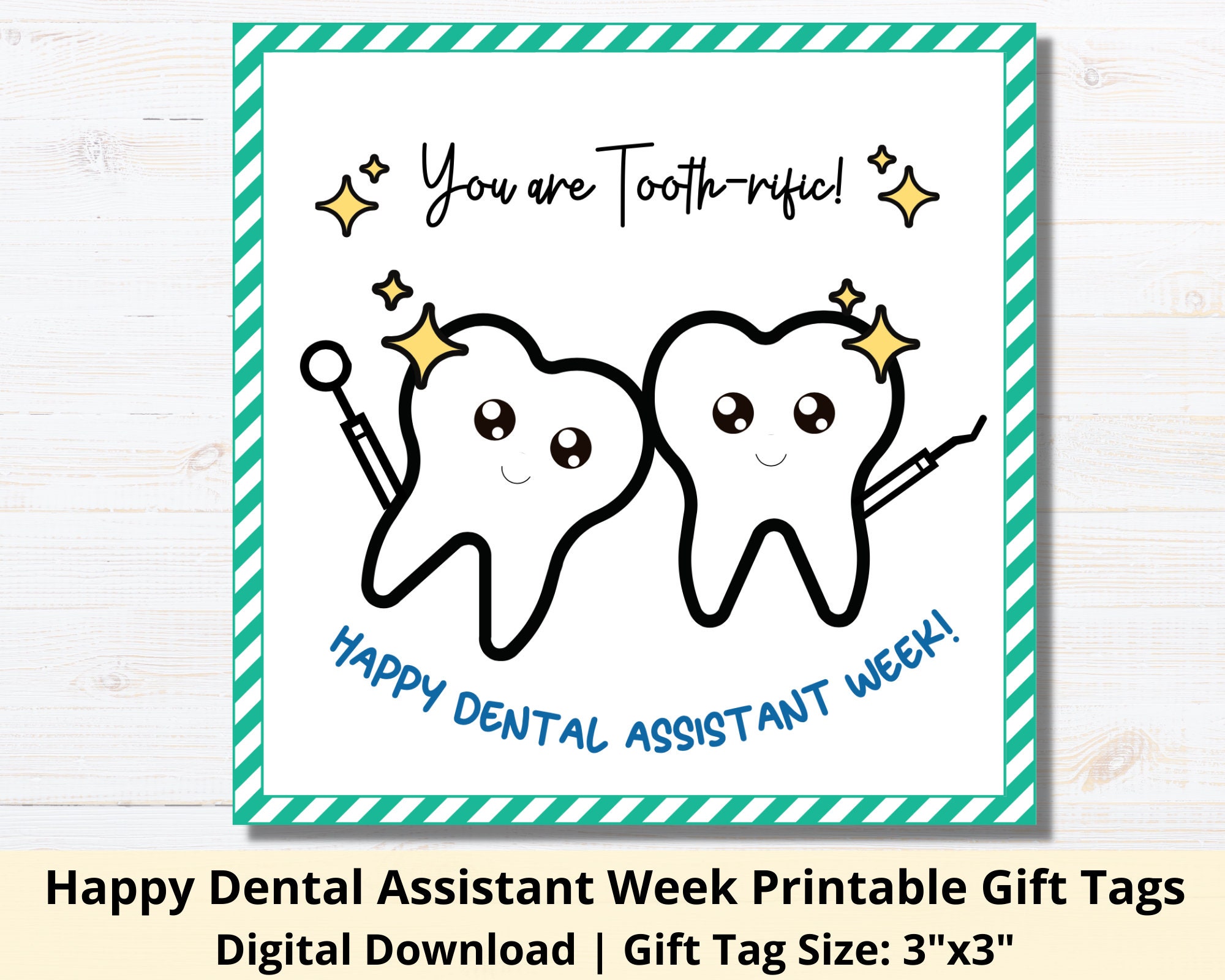 Dental Assistant Week Gift Tags Printable Dental Assistant Etsy