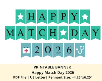 Banner imprimível "Feliz Dia da Seleção 2026" | Banner para o Dia da Seleção da Residência | Banner para Festa de Residência | Celebração do Dia da Seleção | É um Match