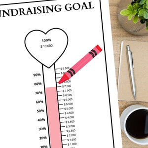 Fundraising Goal Tracker Printable | Donation Goal Tracker | Fillable ...