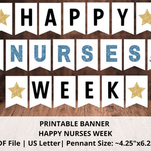 Happy Nurses Week Banner | Printable Happy Nurses Week Banner | Nurses Week Celebration Banner | Nurses Appreciation Garland