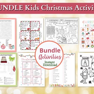 Kids Christmas Activities Bundle | Printable Christmas Games | Activity Bundle | Christmas Games for Kids