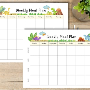 Printable Kids Weekly Meal Planner | Fillable Kids Weekly Menu ...
