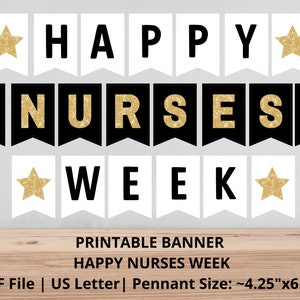 Happy Nurses Week Banner | Printable Happy Nurses Week Banner | Nurses Week Celebration Banner | Nurses Appreciation Garland
