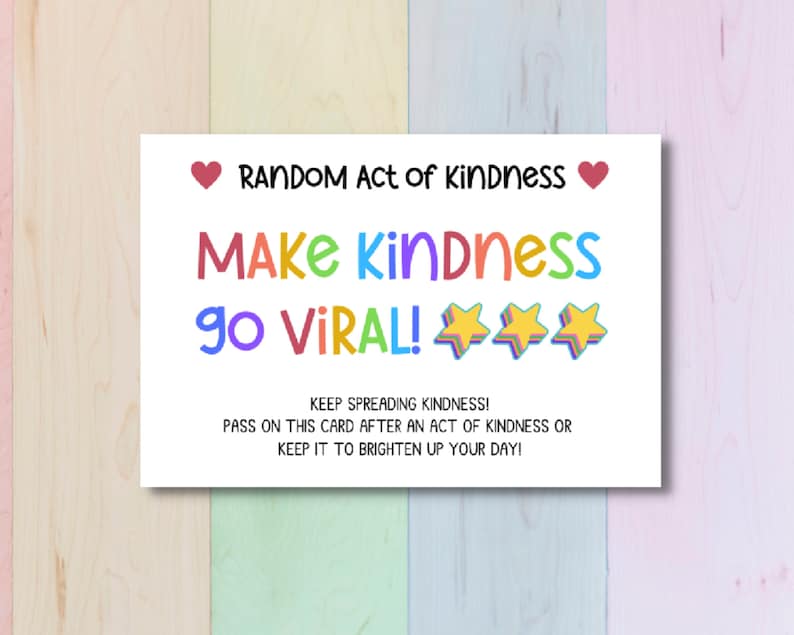 Random Act of Kindness Cards Printable Act of Kindness Cards Pay It Forward Small Acts RAOK Gratitude Cards Affirmation Notes image 4
