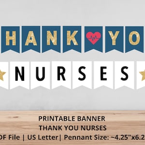 Thank You Nurses Printable Banner | Nurses Week Printable Banner | Printable Nurse Appreciation Banner | Nurses Week Celebration Ideas