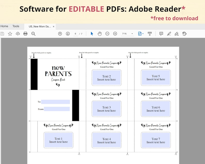 Printable New Parents Coupons New Mom DIY Coupons New Dad Coupons First Time Parents Gift Idea ...
