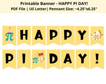 Pi Day Printable Banner | Happy Pi Day Banner | Pi Day Classroom Banner | Pi Day Party Banner | Pi Day Bake Sale Banner