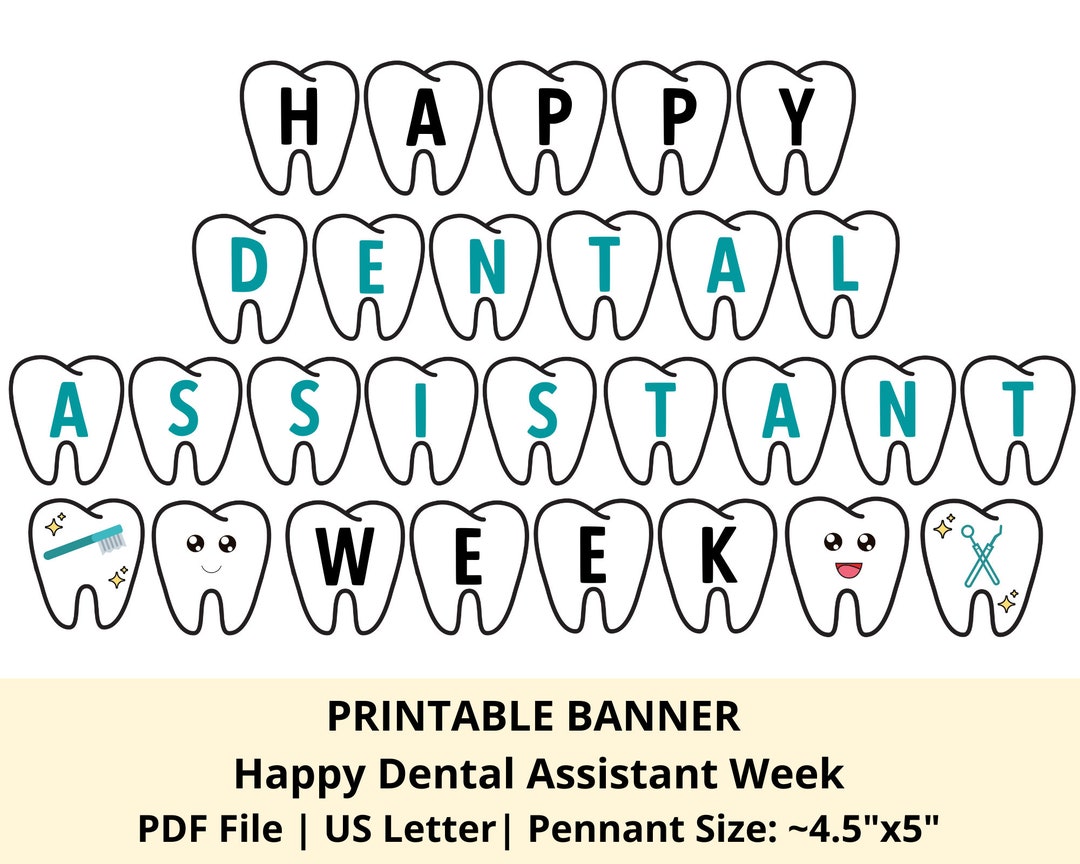 Happy Dental Assistant Week Printable Banner Dental Assistant