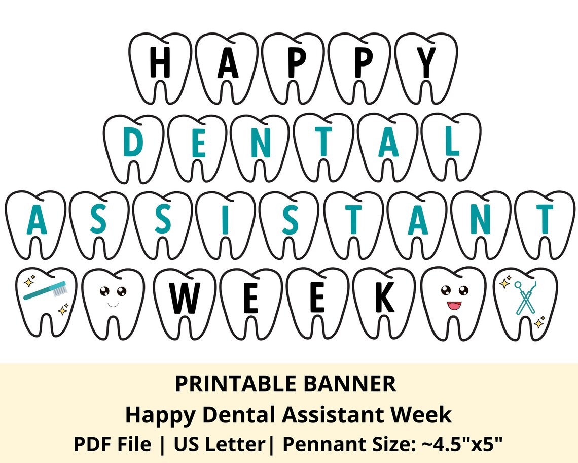 Happy Dental Assistant Week Printable Banner Dental Assistant