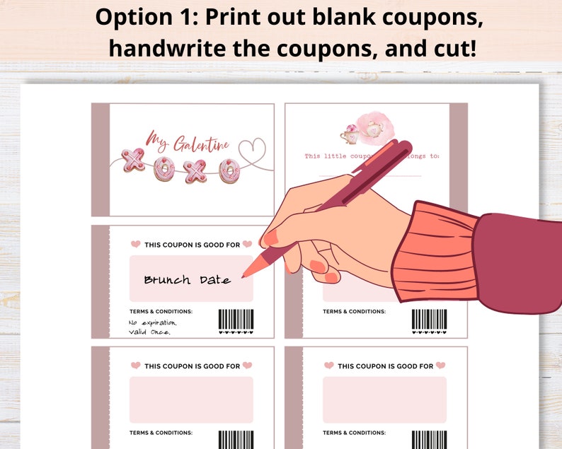 Fillable Galentine's Coupon Book Little Coupon Book for Best Friend