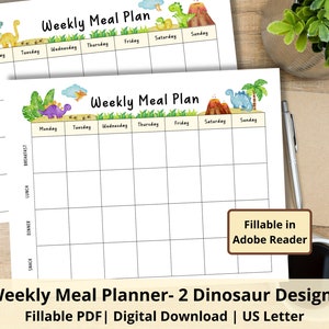 Printable Kids Weekly Meal Planner | Fillable Kids Weekly Menu | Childcare Weekly Menu | Childcare Weekly Meal Plan | Children Meal Planner