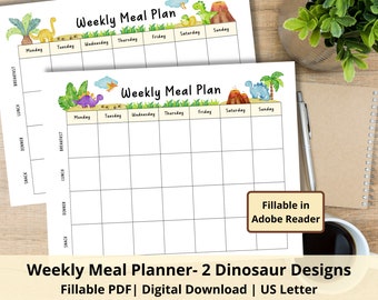 Printable Kids Weekly Meal Planner | Fillable Kids Weekly Menu | Childcare Weekly Menu | Childcare Weekly Meal Plan | Children Meal Planner