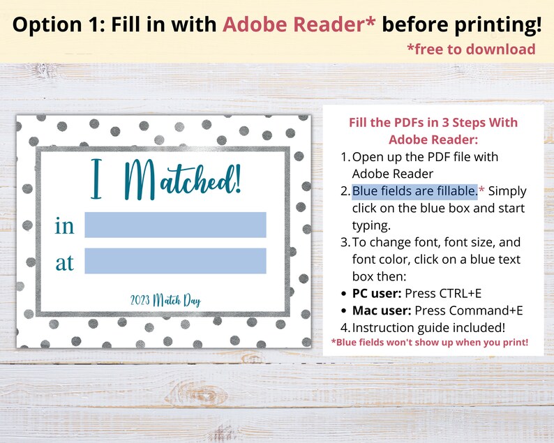 Editable Residency Match Day Sign 2023 Printable I MATCHED Etsy