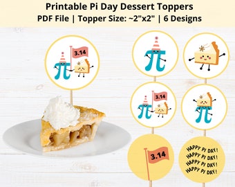 Druckbare Pi Day Toppers | Pi Day Dessert Toppers | Pi Day Cupcake Toppers | Pie Topper | Pi Nacht | Tortendekoration