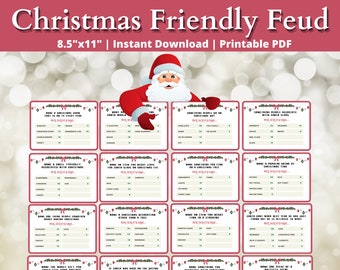 Christmas Friendly Feud | Holiday Family Feud | Printable Christmas Party Games | Christmas Office Games | Family Friends Christmas Games