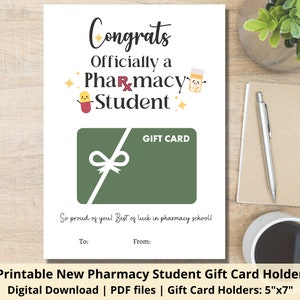 Titulaire de la carte-cadeau d’acceptation de l’école de pharmacie | Félicitations imprimables Cadeau étudiant en pharmacie | Cadeau d’acceptation de l’école de pharmacie | Cadeau de remise des diplômes
