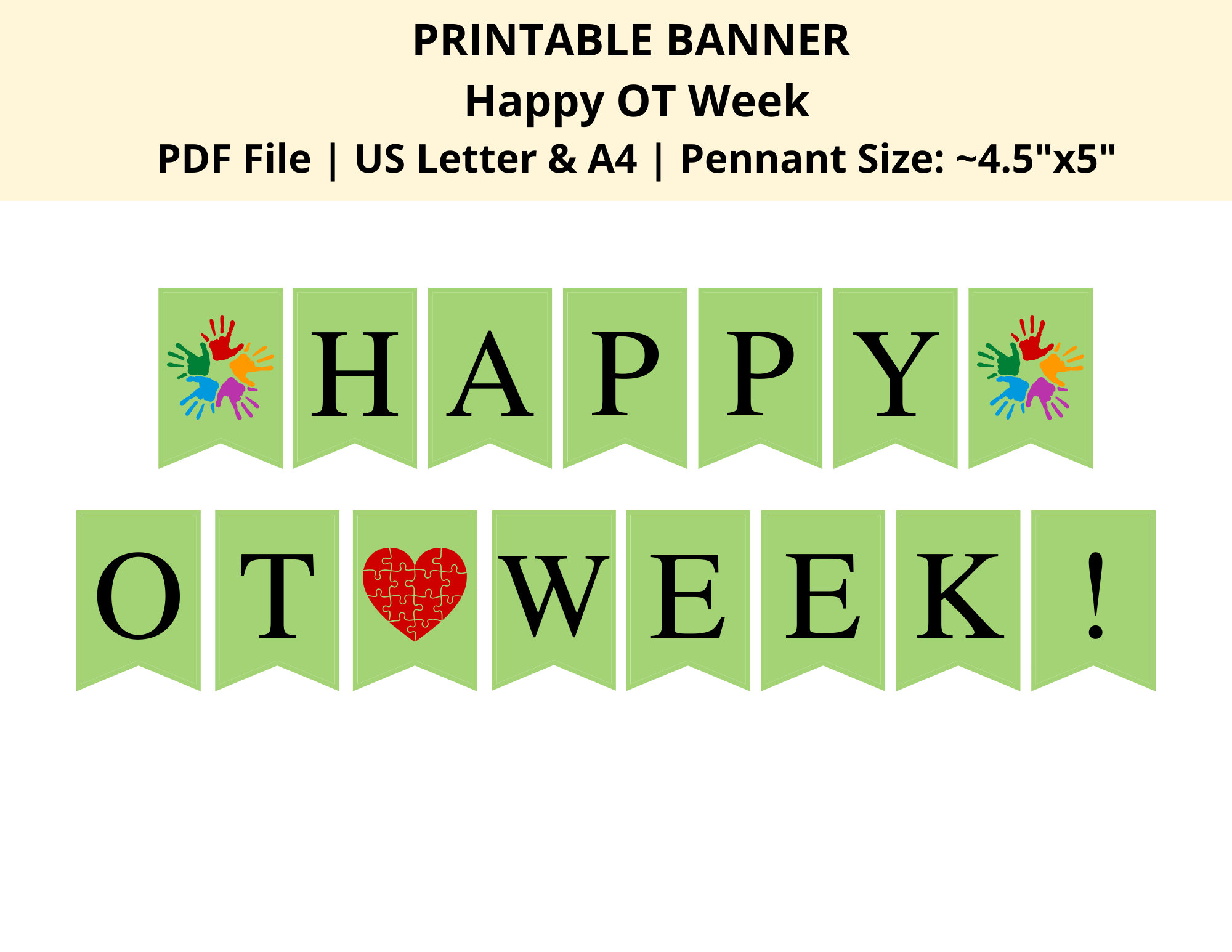 Happy OT Week Printable Banner Happy Occupational Therapy Week Banner