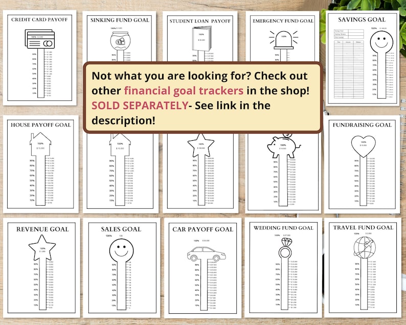 Savings Goal Tracker Printable | Fillable Savings Thermometer Tracker ...