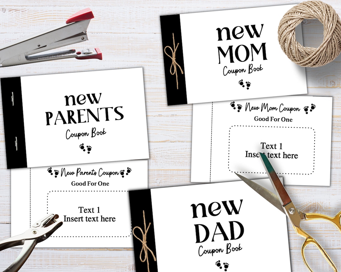 Printable New Parents Coupons New Mom DIY Coupons New Dad Coupons First Time Parents Gift Idea ...