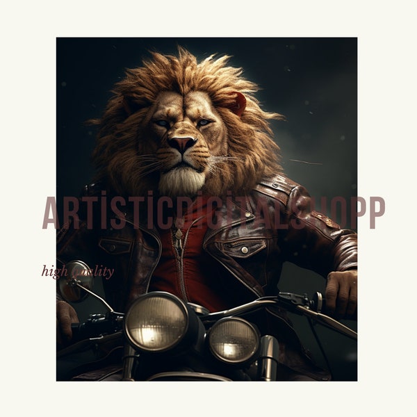 biker lion png-instant download-digital design sublimation-digital download for animation-angry lion image 18.16 mb